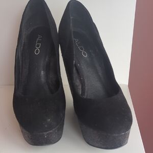 Aldo Classic Black Suede Heels